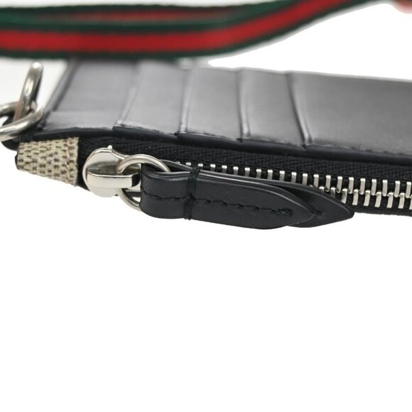 GUCCI Bee Print GG Coin Wallet Key Case Strap Supreme Leather Brown 38YH676 - Picture 11 of 13